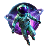 beautiful minimalist A lone astronaut, clad in a bioluminescent spacesuit, drifts through a nebula of swirling emerald and violet gases, illuminated by the distant glow of a binary star system.... png