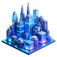 elegant abstract A towering cyberpunk cityscape, constructed from chrome and holographic projections, bathed in the cool blue light of a perpetual twilight, rain slicked streets reflecting neon... png