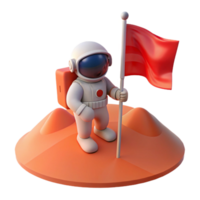 serene classic A lone astronaut, planting a flag on a desolate, red planet, illuminated by the harsh glare of a nearby sun. Photorealistic, documentary style exclusive png