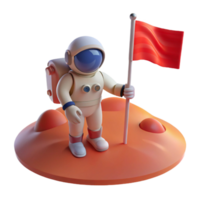 serene artistic A lone astronaut, planting a flag on a desolate, red planet, illuminated by the harsh glare of a nearby sun. Photorealistic, documentary style authentic png