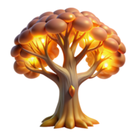 beautiful rustic A giant, sentient tree, with glowing branches and leaves, dominates a lush, alien landscape, illuminated by the warm, golden light of a twin sunset. Fantasy art style original png