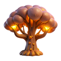 impressive creative A giant, sentient tree, with glowing branches and leaves, dominates a lush, alien landscape, illuminated by the warm, golden light of a twin sunset. Fantasy art style authentic png