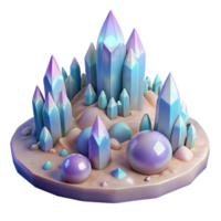 wonderful abstract A field of crystalline structures on an alien planet, soft pastel lighting, dreamlike style exclusive png