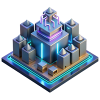 magnificent artistic A microscopic view of a circuit board, forming intricate architectural structures, neon light trails, abstract, futuristic, high resolution png