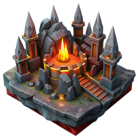 impressive minimalist A subterranean dwarven city, carved from rock and crystal, glowing lava flows, fantasy, epic, detailed, exclusive png