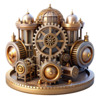 beautiful artistic An intricate clockwork city, gears and cogs, intricate mechanisms, steampunk, retrofuturistic, warm lighting, high quality png