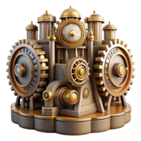 elegant vintage An intricate clockwork city, gears and cogs, intricate mechanisms, steampunk, retrofuturistic, warm lighting, professional png
