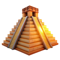 serene artistic A towering Mayan pyramid, intricate carvings and vibrant colors, bathed in the golden light of a setting sun. Ancient, majestic authentic png