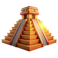 stunning minimalist A towering Mayan pyramid, intricate carvings and vibrant colors, bathed in the golden light of a setting sun. Ancient, majestic detailed png