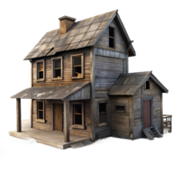 beautiful rustic A desolate, abandoned farmhouse, weathered wood and broken windows, harsh, overcast lighting. Rural, melancholic detailed png