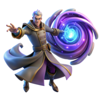 dramatic vintage A powerful sorcerer summoning a swirling vortex of arcane energy, dramatic lighting, dynamic pose, digital painting style, original png