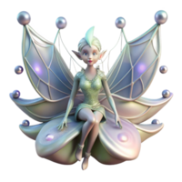 elegant classic A delicate fairy with iridescent wings resting on a dew covered spiderweb, soft lighting, magical atmosphere, fantasy art style, authentic png