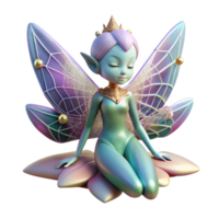 magnificent creative A delicate fairy with iridescent wings resting on a dew covered spiderweb, soft lighting, magical atmosphere, fantasy art style, high resolution png