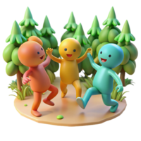 stunning abstract A group of playful sprites dancing in a sunlit forest clearing, soft lighting, whimsical atmosphere, impressionist style, original png