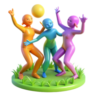 serene creative A group of playful dryads dancing in a sun drenched meadow, vibrant and colorful, Impressionist style genuine png
