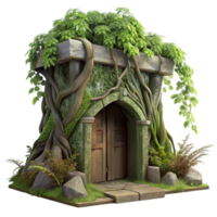 impressive creative An ancient treant guarding a hidden portal, overgrown with moss and vines, soft, diffused lighting, pre Raphaelite style detailed png