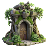 impressive vintage An ancient treant guarding a hidden portal, overgrown with moss and vines, soft, diffused lighting, pre Raphaelite style original png