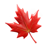dramatic abstract A single, perfect red maple leaf falling through the air, caught in a beam of light, with a bokeh effect professional png
