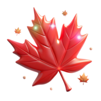 dramatic rustic A single, perfect red maple leaf falling through the air, caught in a beam of light, with a bokeh effect authentic png