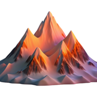 dramatic minimalist A majestic snow capped mountain range at dawn, with pink and orange hues reflecting on the snow, in a dramatic, cinematic style detailed png