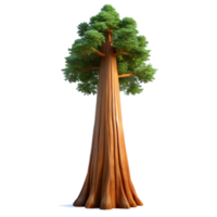 serene minimalist A giant sequoia tree reaching towards the sky, bathed in soft, diffused light, in a majestic, awe inspiring style high quality png