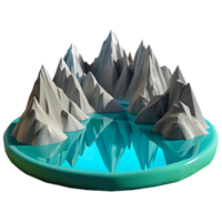beautiful rustic A crystal clear mountain lake reflecting the surrounding peaks, with a serene, peaceful atmosphere, in a realistic style high resolution png