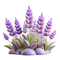 serene traditional A field of lavender flowers swaying gently in the breeze, with a dreamy, ethereal quality, in a pastel color palette genuine png