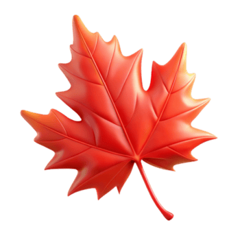 elegant kreativ en enda, perfekt röd lönn blad faller genom de luft, fångad i skarp fokus mot en suddig bakgrund, med värma höstlig belysning hög upplösning png