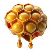 extraordinary contemporary A close up of a honeycomb dripping with golden honey, with realistic textures and warm, inviting lighting, in the style of macro photography 4K png