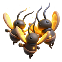 stunning modern A group of fireflies dancing in a moonlit meadow, with glowing trails and soft, ethereal lighting, rendered in a whimsical, illustrative style 4K png