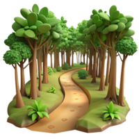 stunning traditional A winding dirt path through a dense forest, with dappled sunlight filtering through the leaves, rendered in a realistic style with a shallow depth of field professional png