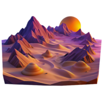 elegant rustic A panoramic view of a vast desert landscape at sunset, with warm, orange and purple hues and long shadows, rendered in a photorealistic style with high detail professional png
