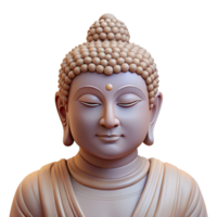 impressive traditional Portrait of a serene Buddha statue with a peaceful expression, soft ambient lighting, spiritual and calming atmosphere high resolution png