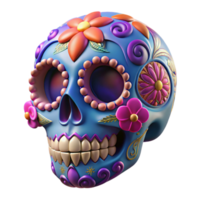 elegant rustic Portrait of a stylized skull with intricate floral patterns, vibrant colors, pop art style, bright studio lighting original png