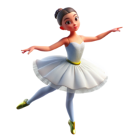 wonderful creative Portrait of a graceful ballerina with flowing white tulle, poised on pointe, and a serene expression. Soft, diffused lighting. Degas style high resolution png