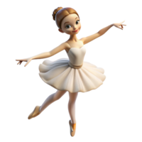 stunning contemporary Portrait of a graceful ballerina with flowing white tulle, poised on pointe, and a serene expression. Soft, diffused lighting. Degas style 4K png