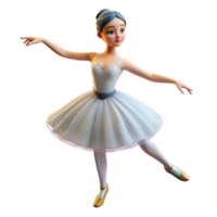 magnificent vintage Portrait of a graceful ballerina with flowing white tulle, poised on pointe, and a serene expression. Soft, diffused lighting. Degas style premium png