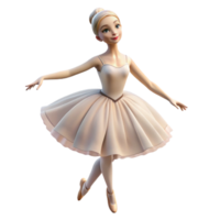 elegant modern Portrait of a graceful ballerina with flowing white tulle, poised on pointe, and a serene expression. Soft, diffused lighting. Degas style premium png