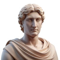 vibrant abstract Portrait of a classical Greek statue with a serene expression and draped robes. Soft, even lighting. Classical art style high quality png
