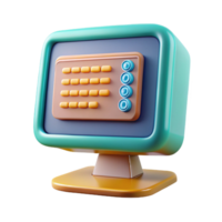 dramatic modern A vintage computer monitor displaying a cascade of binary code, scanlines visible, ambient lighting, retrofuturism style professional png