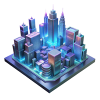elegant rustic A towering holographic projection of a futuristic cityscape glitching and flickering, neon lights reflecting on a wet street, dark and gritty, cinematic style authentic png