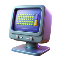 extraordinary minimalist A vintage computer monitor displaying a cascade of binary code, scanlines visible, ambient lighting, retrofuturism style genuine png