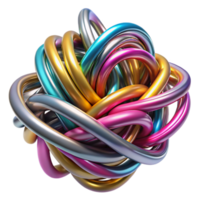 magnificent minimalist A tangled mess of colorful wires and cables, metallic sheen, studio lighting, abstract style original png