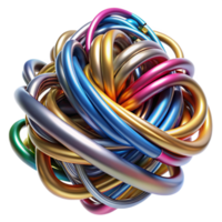 magnificent classic A tangled mess of colorful wires and cables, metallic sheen, studio lighting, abstract style authentic png