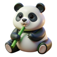 stunning classic A giant panda munching on bamboo, soft diffused lighting, kawaii style exclusive png