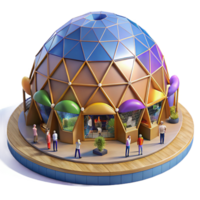 magnificent rustic A bustling marketplace within a giant geodesic dome, vibrant colors, warm lighting, futuristic, crowded scene exclusive png