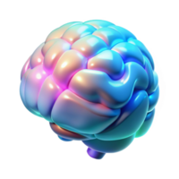 vibrant rustic A holographic projection of a human brain, rotating slowly, different areas lighting up in different colors, illuminated by a soft, blue light. Scientific visualization style authentic png