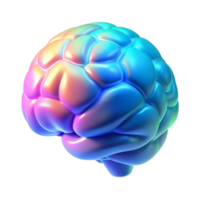 serene rustic A holographic projection of a human brain, rotating slowly, different areas lighting up in different colors, illuminated by a soft, blue light. Scientific visualization style premium png