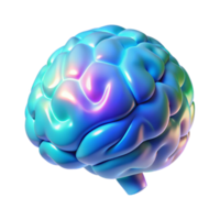 stunning abstract A holographic projection of a human brain, rotating slowly, different areas lighting up in different colors, illuminated by a soft, blue light.... png