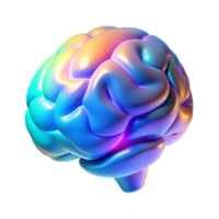 impressive abstract A holographic projection of a human brain, rotating slowly, different areas lighting up in different colors, illuminated by a soft, blue light.... png